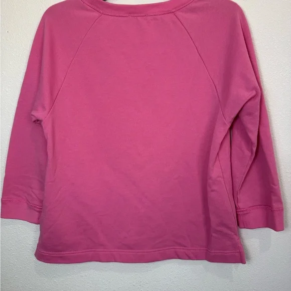 Polo Ralph Lauren Pink Crewneck Sweatshirt Pony Logo 3/4 Sleeve Size S - Picture 7 of 10